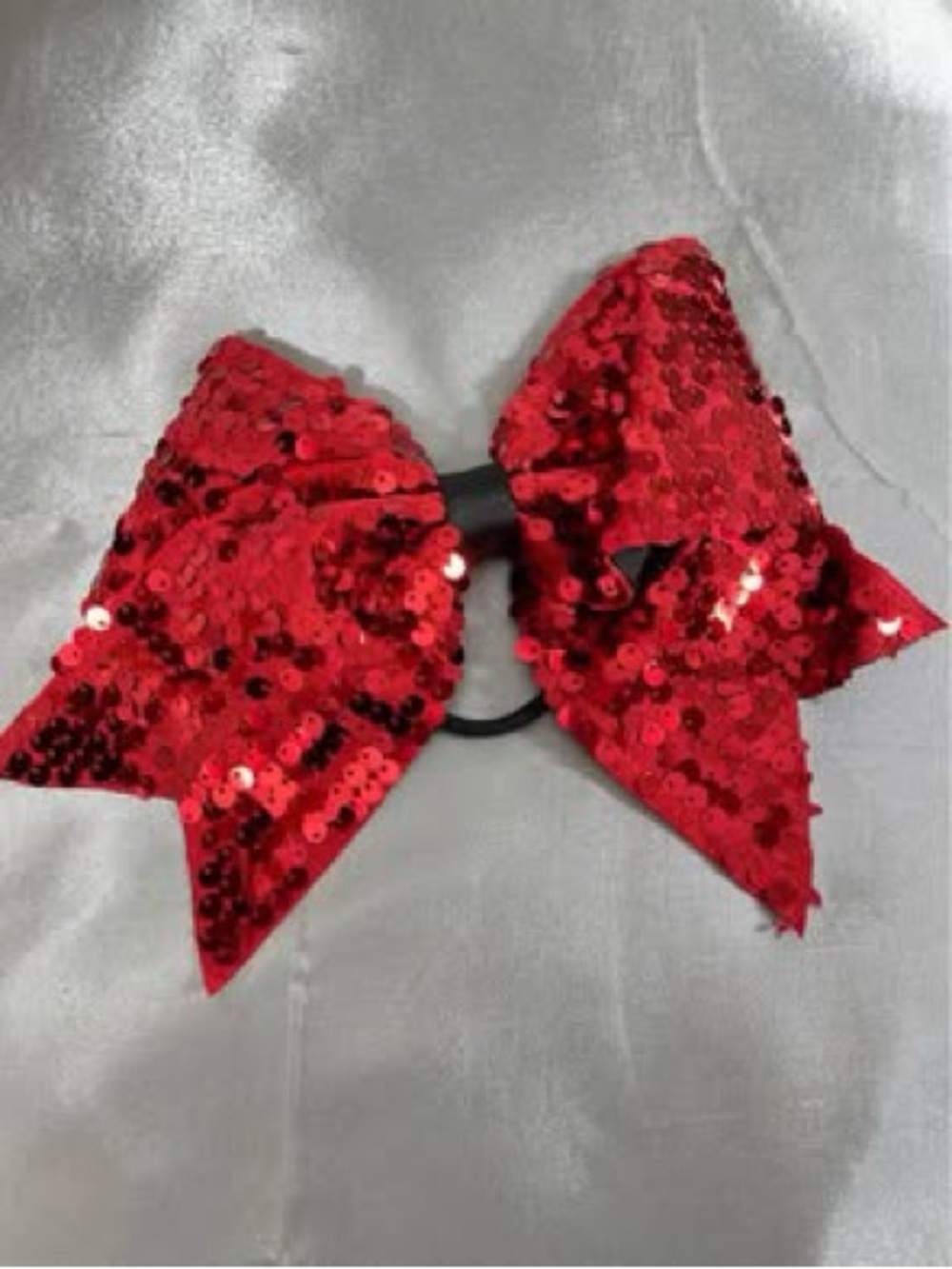 Red and Black Cheerleading Costume Dress with Bow - Picture 2 of 3